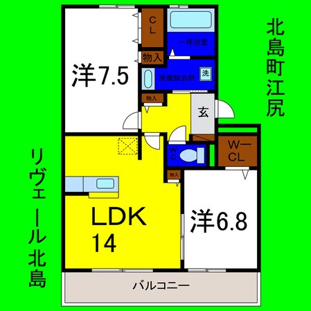 リヴェール北島の物件間取画像